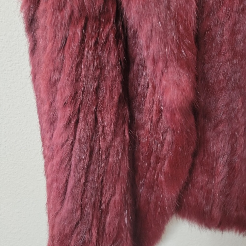 Joie burgundy fur vest, Small - Picture 7 of 10